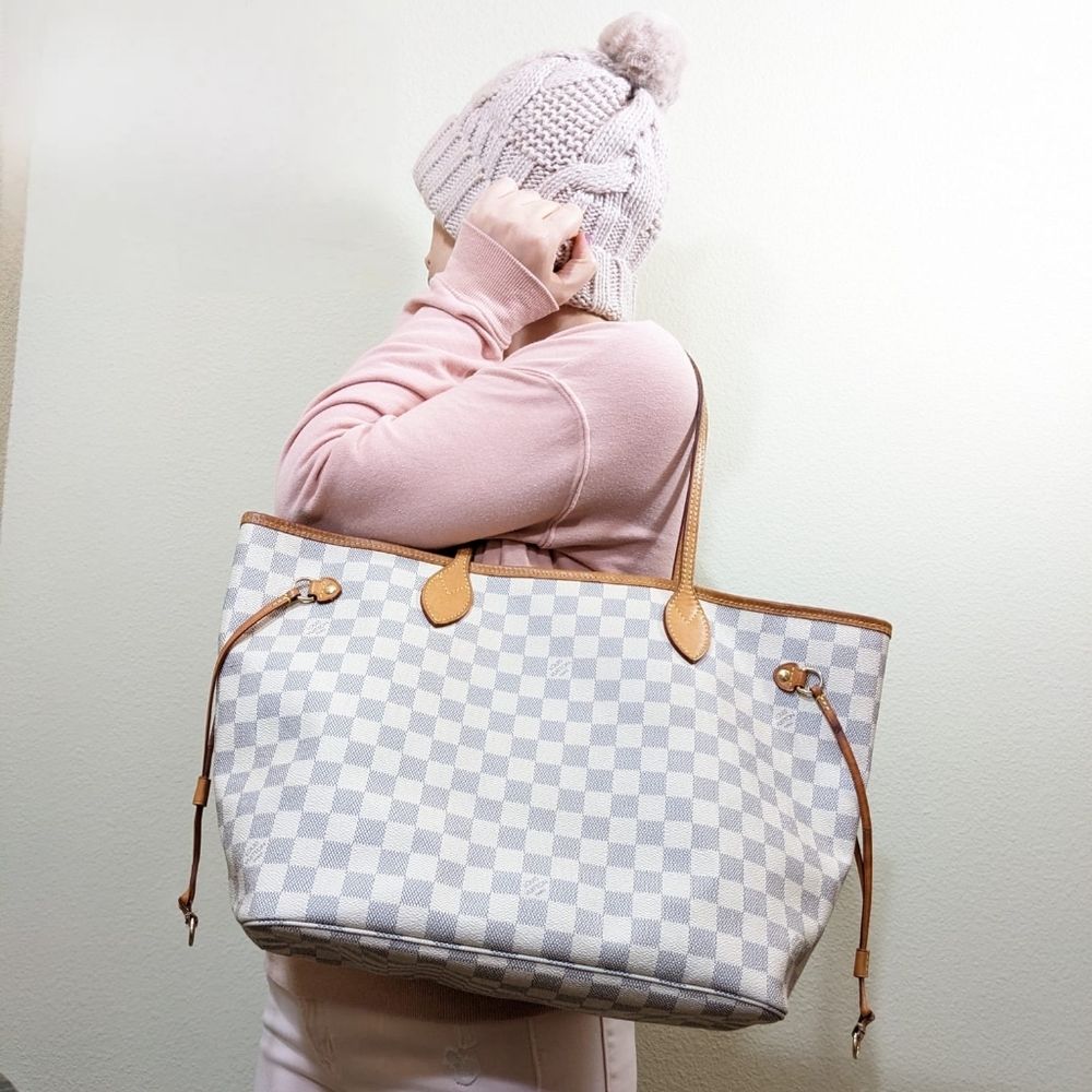 💎Authentic💎 Louis Vuitton Neverfull MM white Damier Azur - Picture 3 of 16